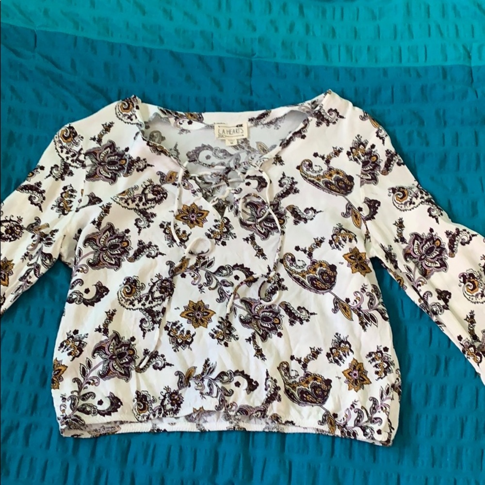 cropped flower blouse